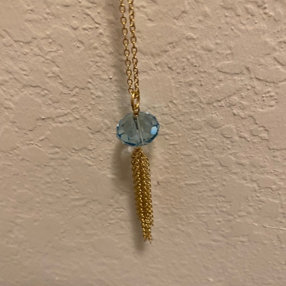 Beautiful Touchstone Crystal by Swarovski tassel necklace. - Picture 2 of 6